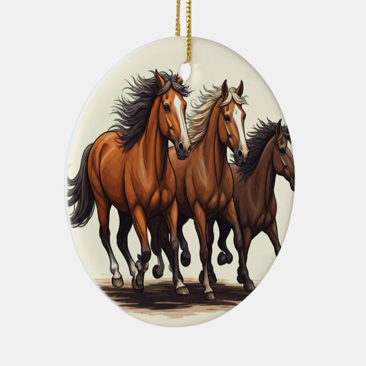 Dynamic Horse Racing Ceramic Ornament (Rechts)