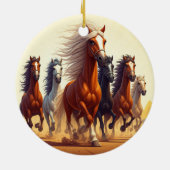 Dynamic Horse Racing Ceramic Ornament (Achterkant)