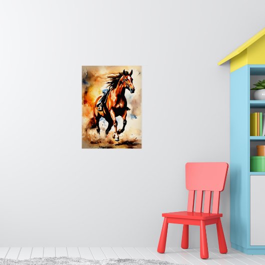Dynamic Horseback Riding Wall Poster" Poster (Kinderkamer 1)