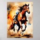 Dynamic Horseback Riding Wall Poster" Poster (Voorkant)
