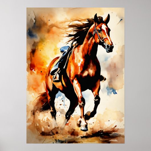 Dynamic Horseback Riding Wall Poster" Poster (Voorkant)