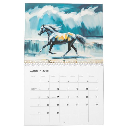 Dynamic Horses – Modern Art Calendar 2026 Kalender (Mar 2026)