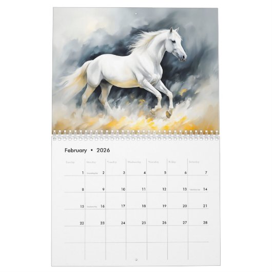 Dynamic Horses – Modern Art Calendar 2026 Kalender (Feb 2026)