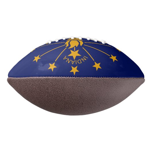 Dynamic Indiana State Flag Graphic op een American Football (Gedraaid 90)