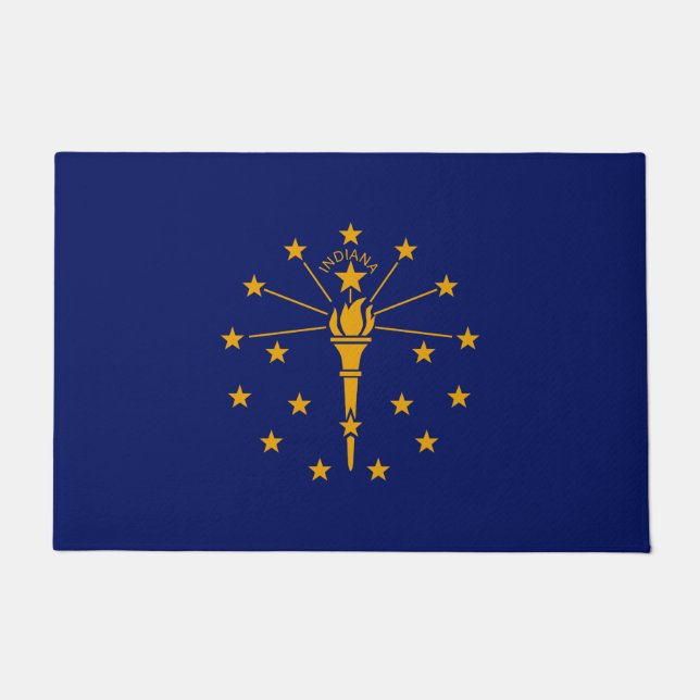 Dynamic Indiana State Flag Graphic op een Deurmat (Voorkant)