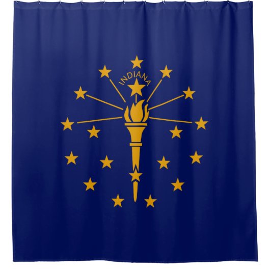 Dynamic Indiana State Flag Graphic op een Douchegordijn (Voorkant)