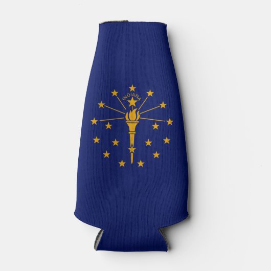 Dynamic Indiana State Flag Graphic op een Flesjeskoeler (Voorkant)