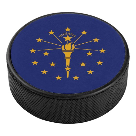 Dynamic Indiana State Flag Graphic op een Hockey Puck (3/4)