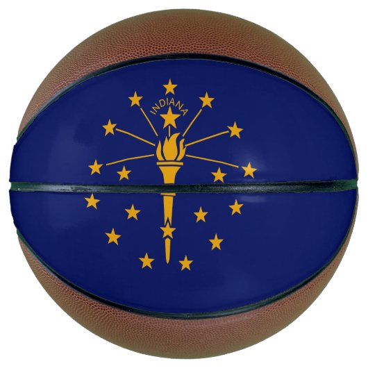 Dynamic Indiana State Flag Graphic op een Mini Basketbal (Voorkant)
