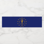 Dynamic Indiana State Flag Graphic op een Waterfles Etiket (Enkel label)
