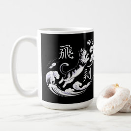 Dynamic Leaping Cat Mug - for Cat Lovers & Soccer  Koffiemok