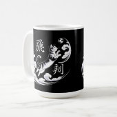 Dynamic Leaping Cat Mug - for Cat Lovers & Soccer  Koffiemok (Voorkant links)