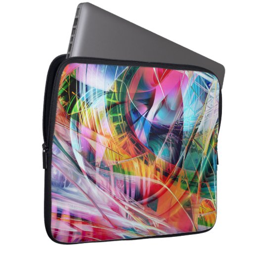Dynamic Lines Abstraction Laptop Sleeve (Voorkant Rechts)