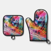 Dynamic Lines Abstraction Ovenwant & Pannenlap Set (Voorkant)