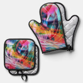 Dynamic Lines Abstraction Ovenwant & Pannenlap Set (Voorkant / Achterkant)