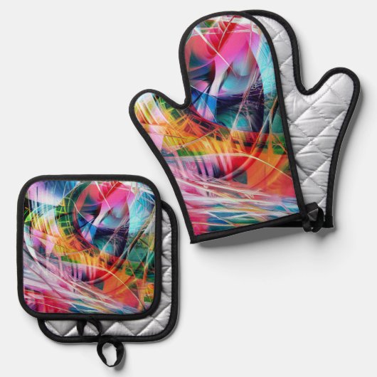 Dynamic Lines Abstraction Ovenwant & Pannenlap Set (Voorkant / Achterkant)