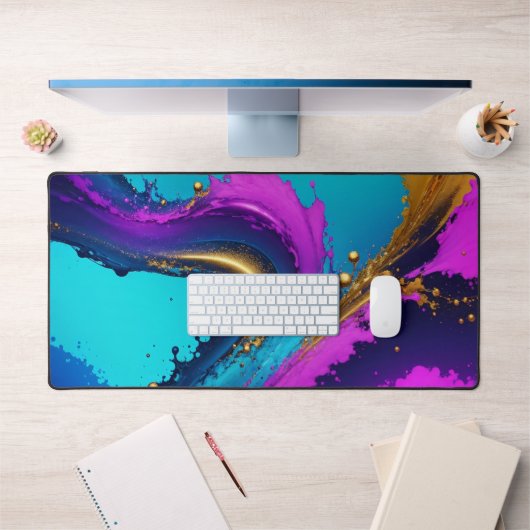Dynamic Liquid Abstract, Goud Blauwgroen Zwart & P Bureaumat (Kantoor 1)