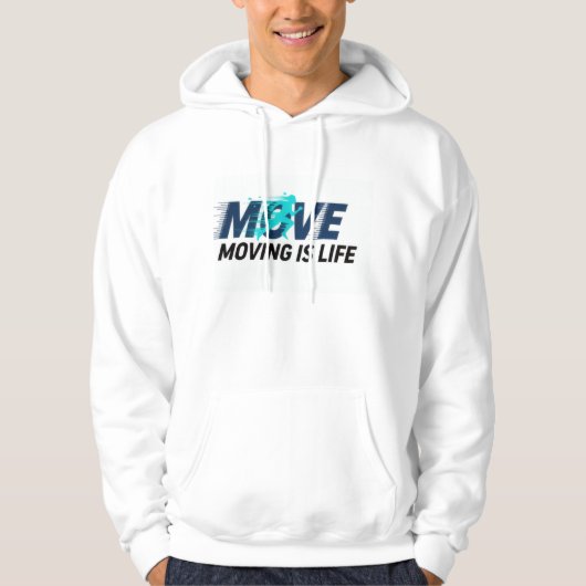 Dynamic logo with runner silhouette and text Move Hoodie (Voorkant)