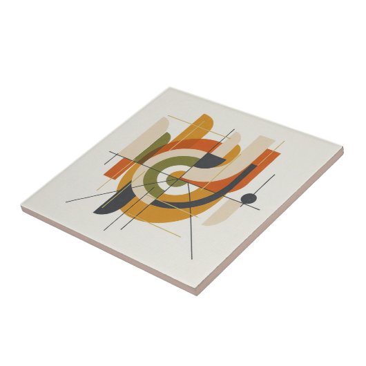 Dynamic Mid-Century Modern Abstract #2 ID1224 Tegeltje (Zijkant)