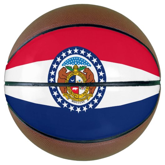 Dynamic Missouri State Flag Graphic op een Basketbal (Voorkant)