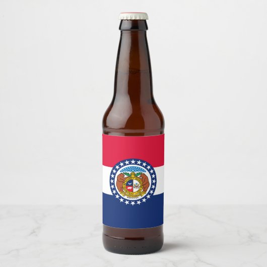 Dynamic Missouri State Flag Graphic op een Bier Etiket (Voorkant)