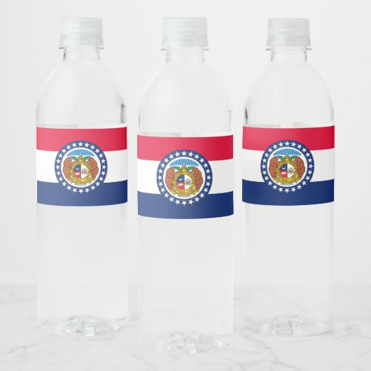 Dynamic Missouri State Flag Graphic op een Waterfles Etiket (Flessen)