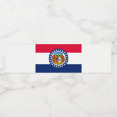 Dynamic Missouri State Flag Graphic op een Waterfles Etiket (Enkel label)