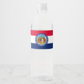 Dynamic Missouri State Flag Graphic op een Waterfles Etiket (Voorkant)