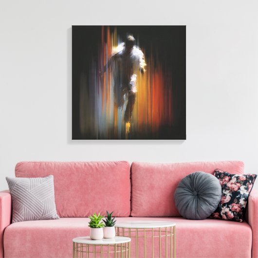 Dynamic Motion Blur Abstract Figure Art Canvas Afdruk (Insitu (Woonkamer))