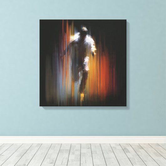 Dynamic Motion Blur Abstract Figure Art Canvas Afdruk (Insitu (Houten vloer))