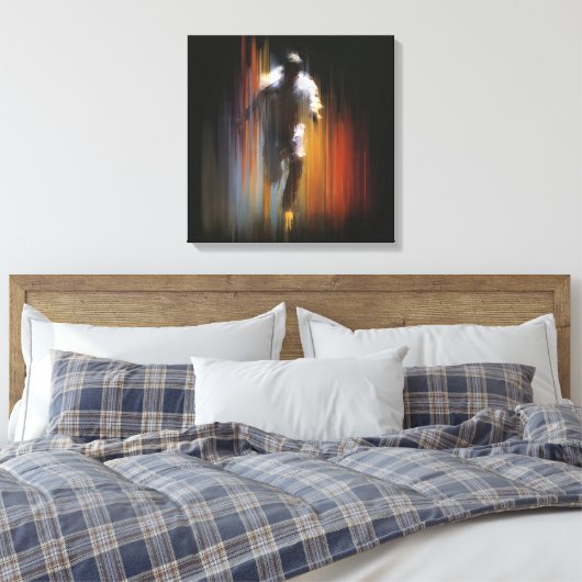 Dynamic Motion Blur Abstract Figure Art Canvas Afdruk (Insitu (Slaapkamer))