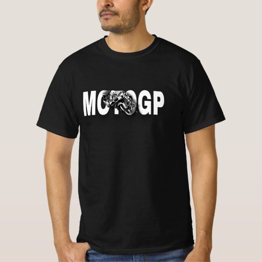 Dynamic MotoGP Racing Motorcycle Graphic – Bold Bl T-shirt (Voorkant)