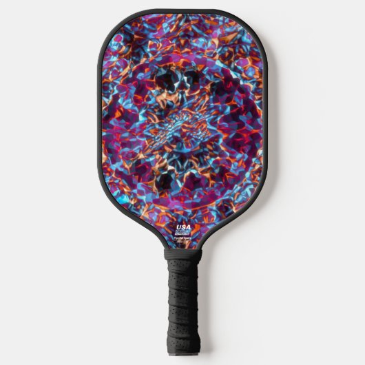 Dynamic Multicolored Abstract Cosmic Textured Pickleball Paddle (Voorkant)