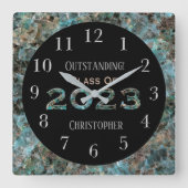 Dynamic Natural Stone Custom 2023 Afstuderen Vierkante Klok (Voorkant)