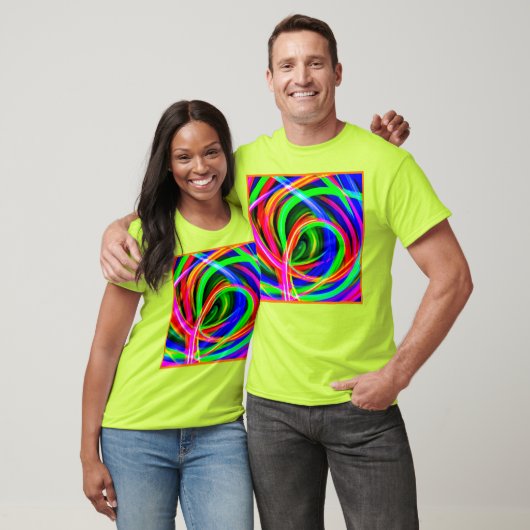 Dynamic Neon Abstracte tinten T-shirt (Unisex)