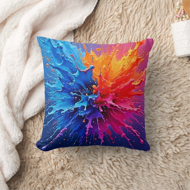 Dynamic Paint Splash Abstract Kussen (Deken)