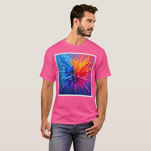 Dynamic Paint Splash Abstract T-shirt (Voorkant volledig)