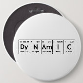 DyNAmIC Periodic Table Element Word Chemistry Atom Ronde Button 6,0 Cm (Voorkant /achterkant)