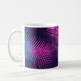 💖 Dynamic Pink & Purple Dotted Abstract Pattern Koffiemok