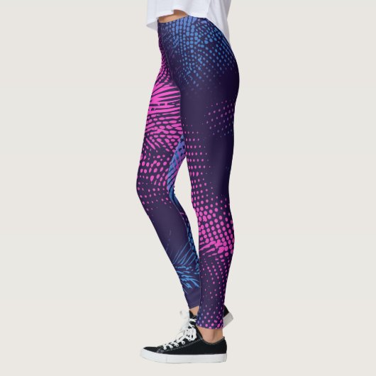 💖 Dynamic Pink & Purple Dotted Abstract Pattern Leggings (Links)
