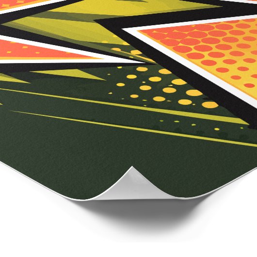 Dynamic Pop Art Arrows met gedurfde kleuren Poster (Hoek)