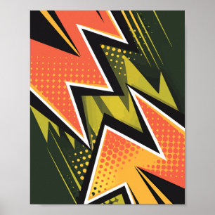 Dynamic Pop Art Arrows met gedurfde kleuren Poster