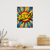 Dynamic Pop Art 'BANG!' stripstijl Poster (Keuken)