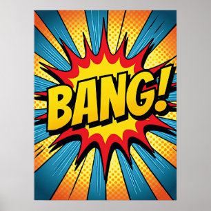 Dynamic Pop Art 'BANG!' stripstijl Poster
