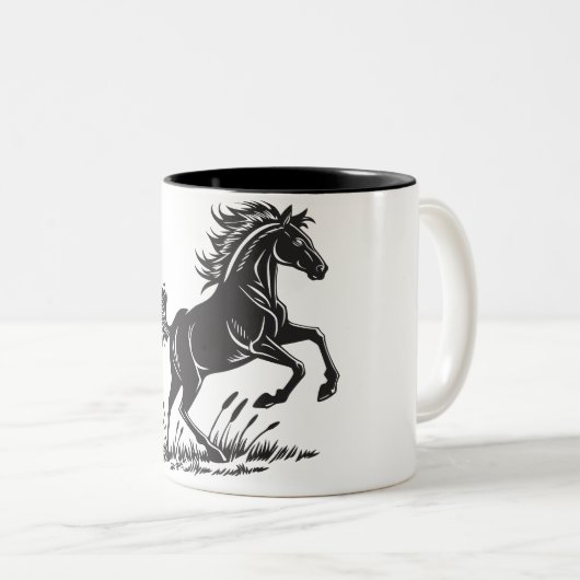 Dynamic Rearing Horse tweetonige Mok (Voorkant rechts)