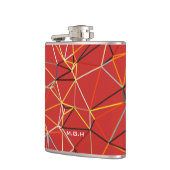 Dynamic Red Abstract Geometric Monogram Heupfles (Links)