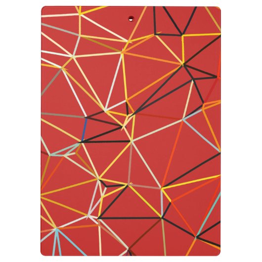 Dynamic Red Abstract Geometric Monogram Klembord (Achterkant)