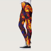 Dynamic Red Black Yellow Trendy Abstracte vormen Leggings (Links)