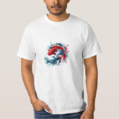 Dynamic Red Koi Splash T-shirt (Voorkant)