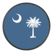Dynamic South Carolina State Flag Graphic op een Hockey Puck (Voorkant)